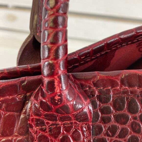 LONGCHAMP LARGE BURGNADY CROC EMBOSSED PRINT SHOULDER BAG - Picture 16 of 16